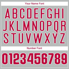 Load image into Gallery viewer, Custom Gray Red-White Baseball Jersey