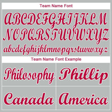 Load image into Gallery viewer, Custom Gray Red-White Baseball Jersey
