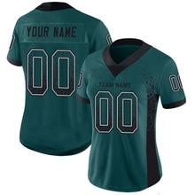 Load image into Gallery viewer, Custom Midnight Green Black-White Drift Fashion Football Jersey