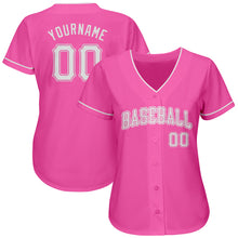 Load image into Gallery viewer, Custom Pink White Authentic Baseball Jersey