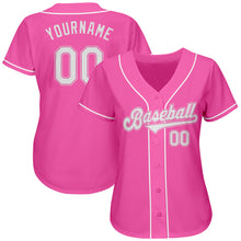 Load image into Gallery viewer, Custom Pink White Authentic Baseball Jersey