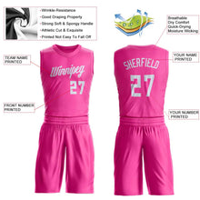 Load image into Gallery viewer, Custom Pink White Round Neck Suit Basketball Jersey