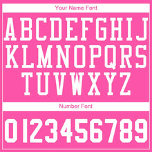 Load image into Gallery viewer, Custom Pink White Round Neck Suit Basketball Jersey