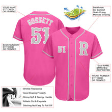 Load image into Gallery viewer, Custom Pink Gray-White Authentic Baseball Jersey