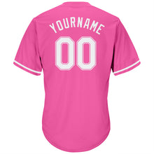Load image into Gallery viewer, Custom Pink White-Pink Authentic Throwback Rib-Knit Baseball Jersey Shirt