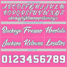 Load image into Gallery viewer, Custom Pink White-Light Blue Authentic Throwback Basketball Shorts