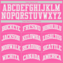 Load image into Gallery viewer, Custom Pink White-Black Authentic Throwback Basketball Jersey