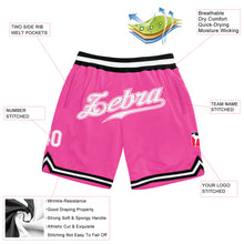 Load image into Gallery viewer, Custom Pink White-Black Authentic Throwback Basketball Shorts