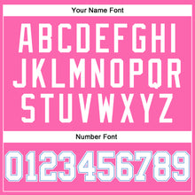 Load image into Gallery viewer, Custom Pink White-Light Blue Authentic Throwback Basketball Jersey