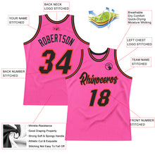 Load image into Gallery viewer, Custom Pink Black-Orange Authentic Throwback Basketball Jersey