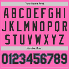 Load image into Gallery viewer, Custom Pink Black-Light Blue Authentic Throwback Basketball Jersey