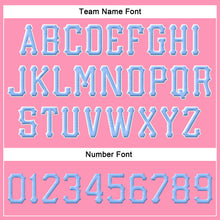 Load image into Gallery viewer, Custom Pink Light Blue-White Stitched Adjustable Snapback Hat