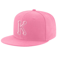 Load image into Gallery viewer, Custom Pink Pink-White Stitched Adjustable Snapback Hat