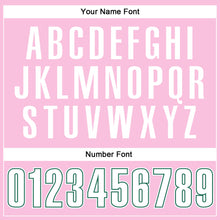 Load image into Gallery viewer, Custom Light Pink White-Kelly Green Authentic Throwback Basketball Jersey