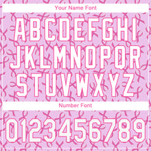 Load image into Gallery viewer, Custom Pink White 3D Pattern Design Breast Cancer Authentic Baseball Jersey