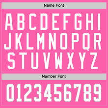 Load image into Gallery viewer, Custom Pink White-Gray Hockey Jersey