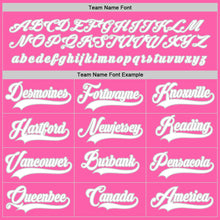 Load image into Gallery viewer, Custom Pink White-Gray Hockey Jersey