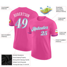 Load image into Gallery viewer, Custom Pink White-Royal Performance T-Shirt