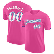 Load image into Gallery viewer, Custom Pink White-Royal Performance T-Shirt