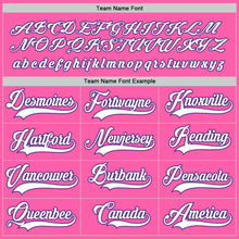 Load image into Gallery viewer, Custom Pink White-Purple Hockey Jersey
