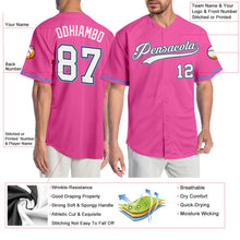 Load image into Gallery viewer, Custom Pink White-Light Blue Authentic Baseball Jersey