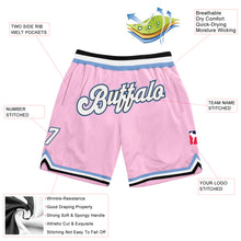 Load image into Gallery viewer, Custom Light Pink White-Light Blue Authentic Throwback Basketball Shorts