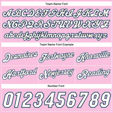 Load image into Gallery viewer, Custom Light Pink White-Light Blue Authentic Throwback Basketball Shorts