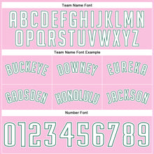 Load image into Gallery viewer, Custom Light Pink White-Kelly Green Authentic Throwback Basketball Shorts