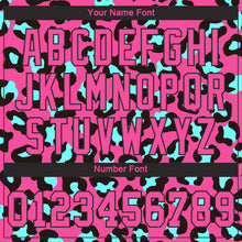 Load image into Gallery viewer, Custom Pink Pink-Black 3D Pattern Design Leopard Authentic Baseball Jersey