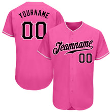 Load image into Gallery viewer, Custom Pink Black-White Authentic Baseball Jersey