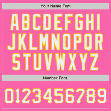 Load image into Gallery viewer, Custom Pink White-Gold Authentic Baseball Jersey
