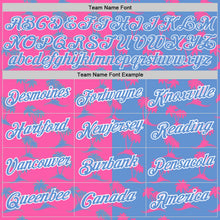 Load image into Gallery viewer, Custom Pink Light Blue-White 3D Pattern Hawaii Palm Trees Authentic Basketball Jersey