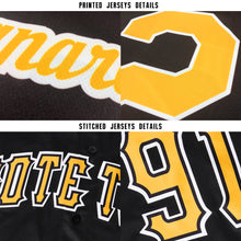 Load image into Gallery viewer, Custom Black Gold-White Baseball Jersey