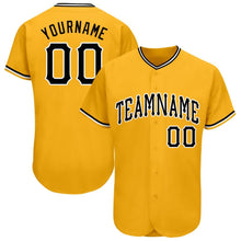 Load image into Gallery viewer, Custom Gold Black-White Baseball Jersey