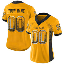 Load image into Gallery viewer, Custom Gold Black-White Drift Fashion Football Jersey