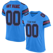 Load image into Gallery viewer, Custom Powder Blue Navy-Red Mesh Authentic Football Jersey
