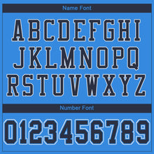 Load image into Gallery viewer, Custom Powder Blue Navy-White Mesh Authentic Football Jersey