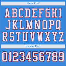 Load image into Gallery viewer, Custom Powder Blue White-Red Mesh Authentic Football Jersey