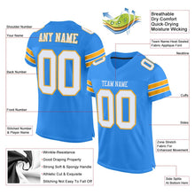 Load image into Gallery viewer, Custom Powder Blue White-Gold Mesh Authentic Football Jersey