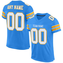 Load image into Gallery viewer, Custom Powder Blue White-Gold Mesh Authentic Football Jersey