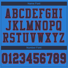 Load image into Gallery viewer, Custom Powder Blue Navy-Red Mesh Authentic Football Jersey