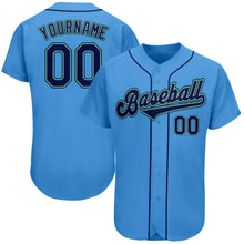 Load image into Gallery viewer, Custom Powder Blue Navy-Teal Authentic Baseball Jersey