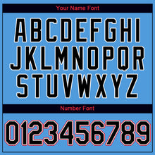 Load image into Gallery viewer, Custom Powder Blue Black-Orange Authentic Baseball Jersey