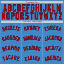 Load image into Gallery viewer, Custom Powder Blue Red-Navy Authentic Baseball Jersey