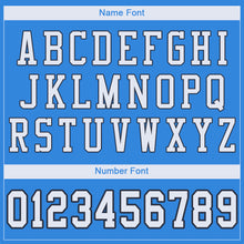 Load image into Gallery viewer, Custom Powder Blue White-Navy Mesh Authentic Football Jersey