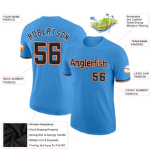 Load image into Gallery viewer, Custom Powder Blue Black-Orange Performance T-Shirt