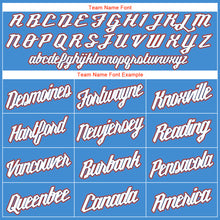 Load image into Gallery viewer, Custom Powder Blue White-Orange Authentic Throwback Rib-Knit Baseball Jersey Shirt