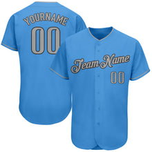 Load image into Gallery viewer, Custom Powder Blue Gray-Steel Gray Authentic Baseball Jersey