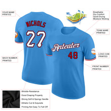 Load image into Gallery viewer, Custom Powder Blue White-Red Performance T-Shirt