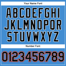 Load image into Gallery viewer, Custom Powder Blue Red Pinstripe Black-White Authentic Baseball Jersey